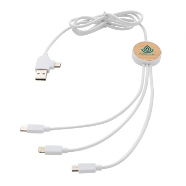 Logo trade promotional item photo of: RCS recycled plastic Ontario 6-in-1 cable