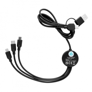 Logotrade promotional giveaway image of: RCS recycled TPE and recycled plastic 6-in-1 cable