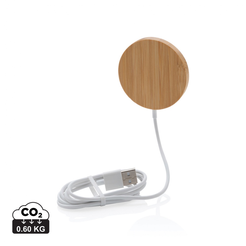 Logotrade promotional item image of: 10W bamboo magnetic wireless charger