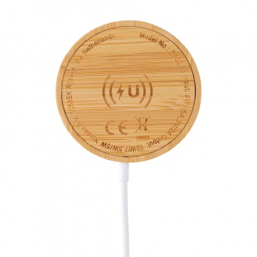 Logotrade business gift image of: 10W bamboo magnetic wireless charger