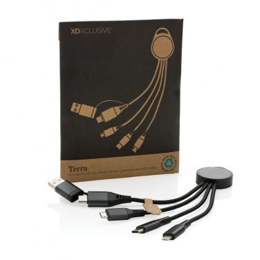 Logo trade business gift photo of: Terra RCS recycled aluminium 6-in-1 charging cable