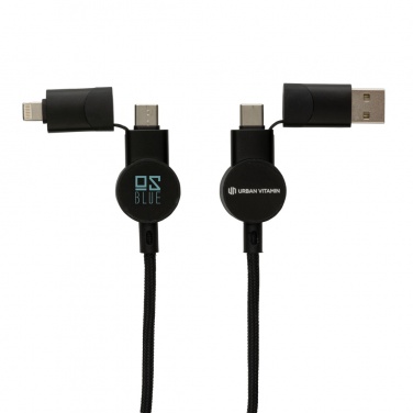 Logotrade promotional gift image of: Oakland RCS recycled plastic 6-in-1 fast charging 45W cable