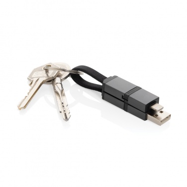 Logo trade promotional merchandise image of: Terra recycled aluminum 4 in 1 60W fast charging cable