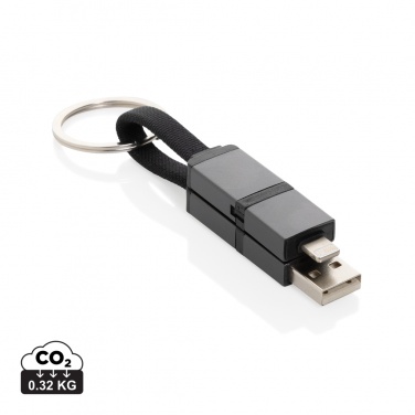 Logo trade promotional gift photo of: Terra recycled aluminum 4 in 1 60W fast charging cable