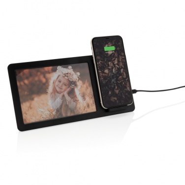 Logo trade corporate gifts image of: 5W Wireless charger and photo frame