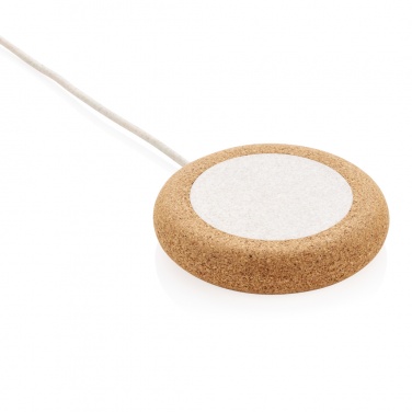 Logo trade promotional gifts image of: Cork and Wheat 5W wireless charger