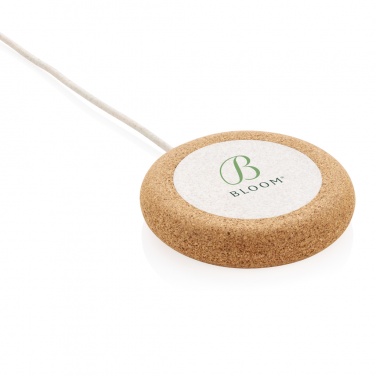 Logo trade advertising products image of: Cork and Wheat 5W wireless charger