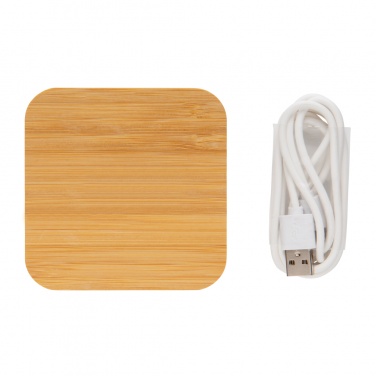 Logotrade corporate gift picture of: Bamboo 5W wireless charger with USB