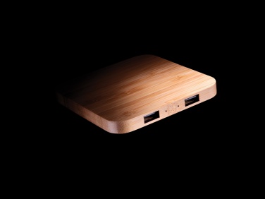 Logotrade advertising product picture of: Bamboo 5W wireless charger with USB