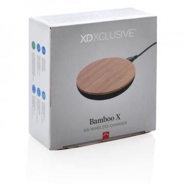 Logo trade promotional products image of: Bamboo X 5W wireless charger