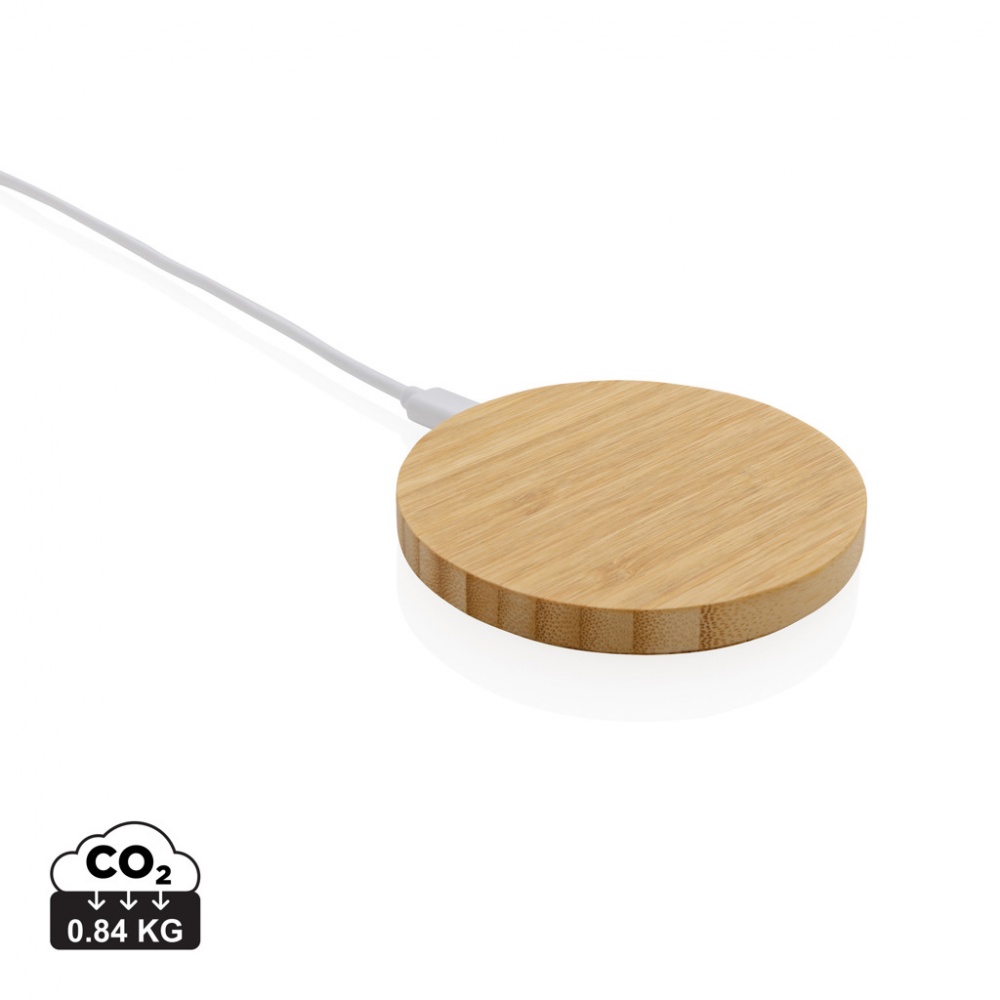 Logotrade promotional gift picture of: Bamboo 15W wireless charger