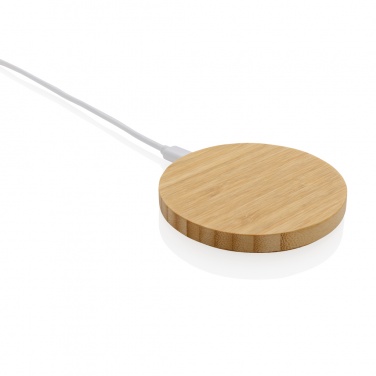 Logo trade promotional products image of: Bamboo 15W wireless charger