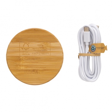 Logotrade promotional items photo of: Bamboo 15W wireless charger