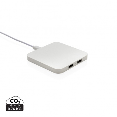 Logo trade promotional giveaways image of: RCS recycled plastic 10W Wireless charger with USB Ports