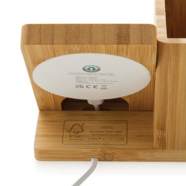 Logotrade promotional merchandise image of: Calgary bamboo 10W wireless charger