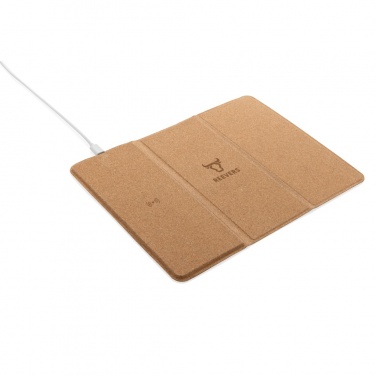 Logotrade promotional giveaway image of: 10W wireless charging cork mousepad and stand