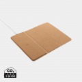 10W wireless charging cork mousepad and stand, brown