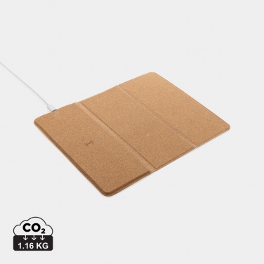 Logo trade promotional product photo of: 10W wireless charging cork mousepad and stand