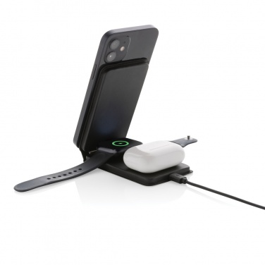 Logo trade advertising products image of: Swiss Peak RCS rPU 15W  3-in-1 magnetic wireless charger