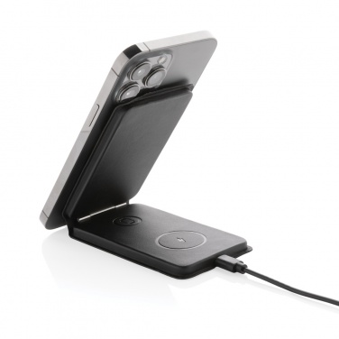 Logo trade promotional item photo of: Swiss Peak RCS rPU 15W  3-in-1 magnetic wireless charger