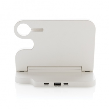 Logo trade promotional merchandise picture of: Joltz RCS recycled plastic dual 15W charger with iWatch slot