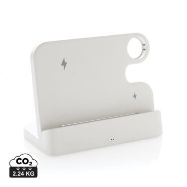 Logotrade promotional merchandise picture of: Joltz RCS recycled plastic dual 15W charger with iWatch slot