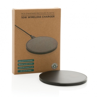 Logo trade corporate gifts picture of: RCS standard recycled plastic 10W wireless charger