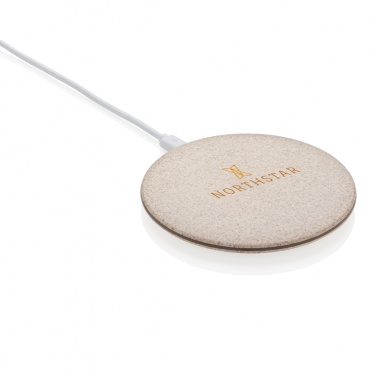 Logo trade promotional giveaways picture of: 5W Wheat straw wireless charger