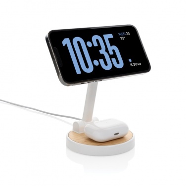 Logo trade promotional gifts picture of: Ontario RCS rplastic 15W magnetic charging 2 in 1 stand