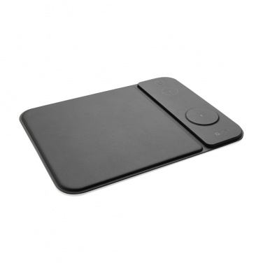 Logotrade promotional giveaway image of: Swiss peak RCS recycled PU 15W 3 in 1 charging mousepad