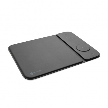 Logo trade corporate gift photo of: Swiss peak RCS recycled PU 15W 3 in 1 charging mousepad