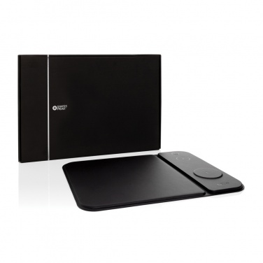 Logotrade promotional giveaway image of: Swiss peak RCS recycled PU 15W 3 in 1 charging mousepad