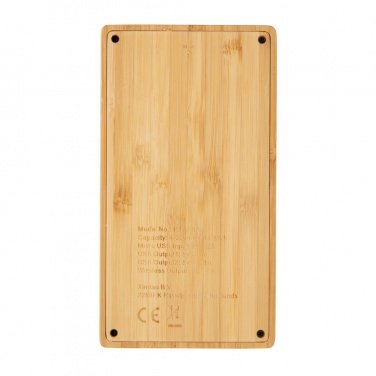 Logo trade promotional giveaway photo of: Bamboo 4.000 mAh wireless 5W Powerbank