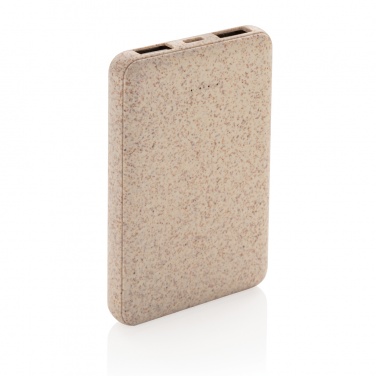 Logo trade promotional gifts picture of: Wheat Straw 5.000 mAh Pocket Powerbank