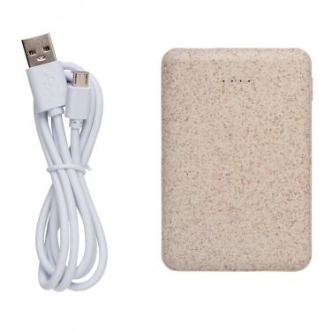 Logotrade promotional products photo of: Wheat Straw 5.000 mAh Pocket Powerbank