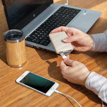 Logo trade advertising product photo of: Wheat Straw 5.000 mAh Pocket Powerbank