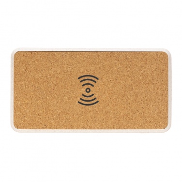 Logotrade promotional giveaway image of: Cork and Wheat Straw 8.000 mAh 5W wireless powerbank