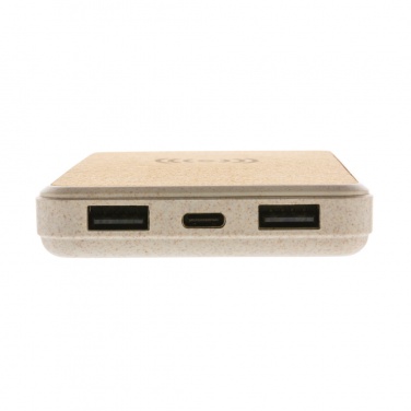 Logotrade promotional gift image of: Cork and Wheat Straw 8.000 mAh 5W wireless powerbank