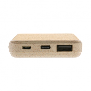 Logo trade promotional gift photo of: Cork and Wheat 5.000 mAh pocket powerbank