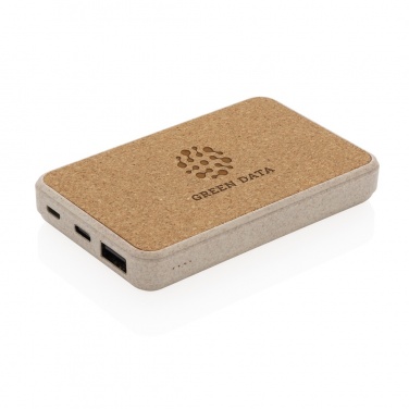 Logo trade promotional giveaways picture of: Cork and Wheat 5.000 mAh pocket powerbank