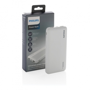 Logo trade promotional merchandise image of: Philips 10.000 mAh slim powerbank