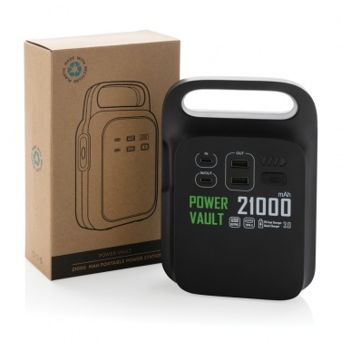 Logo trade promotional gifts image of: Power Vault RCS rplastic 21000 mAh portable power station