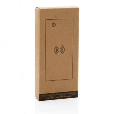 Logotrade promotional giveaway picture of: Bamboo 8.000 mAh 5W wireless powerbank