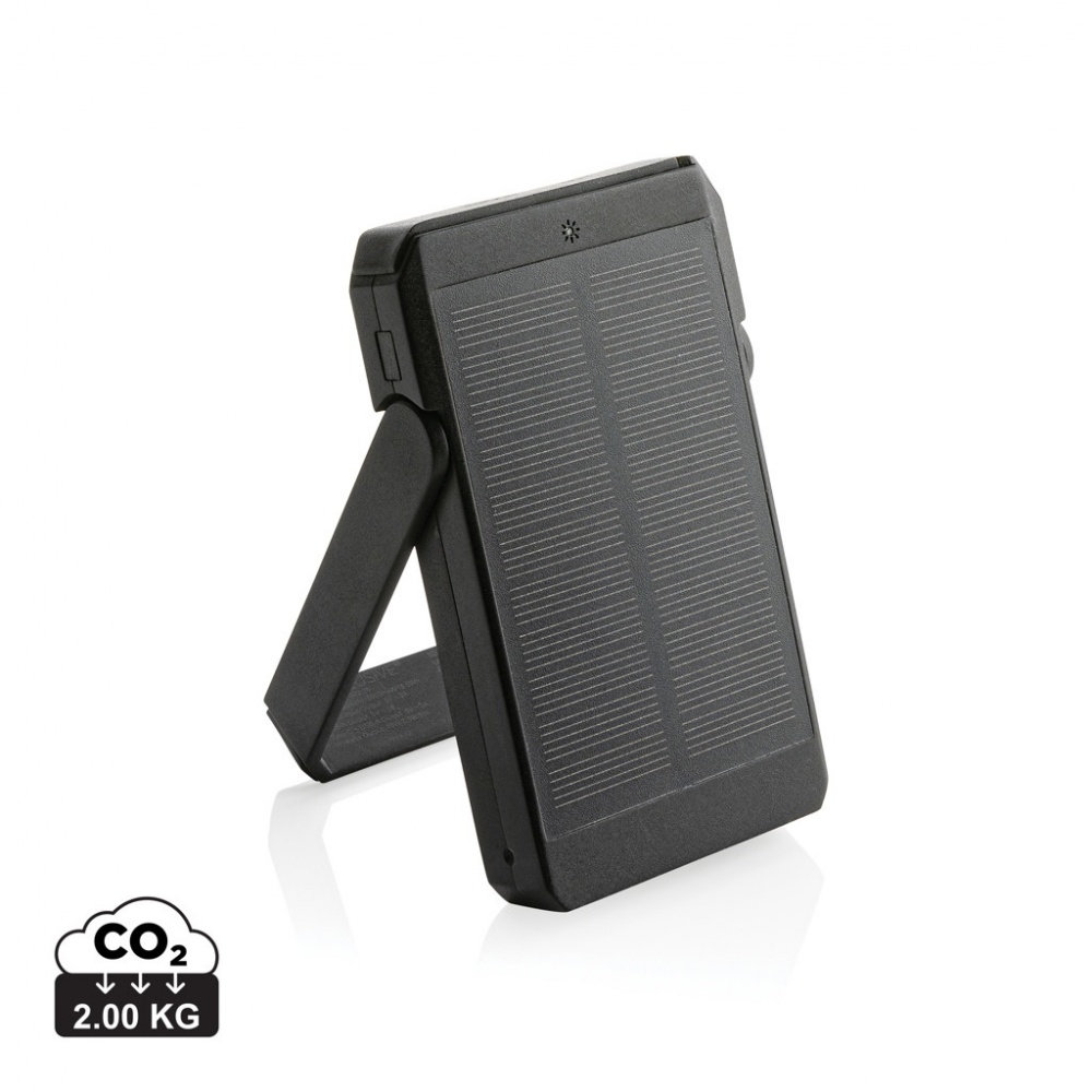 Logotrade advertising product image of: Skywave RCS rplastic solar powerbank 5000 mAh 10W wireless