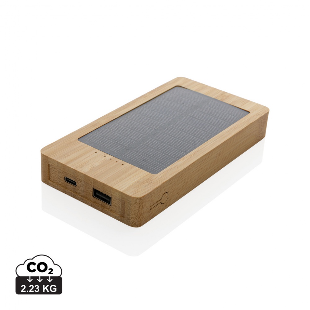 Logotrade promotional products photo of: Sunwick 10.000 mAh Bamboo solar powerbank