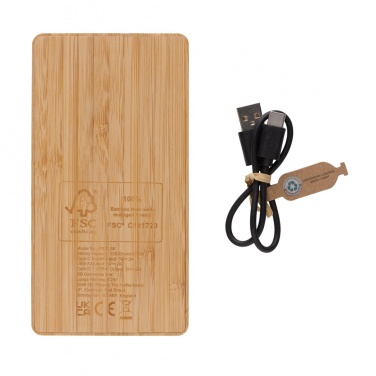 Logotrade business gifts photo of: Sunwick 10.000 mAh Bamboo solar powerbank