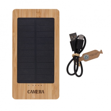 Logotrade promotional product image of: Sunwick 10.000 mAh Bamboo solar powerbank