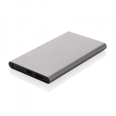 Logo trade promotional gifts image of: RCS recycled plastic/aluminum 4000 mah powerbank with type C