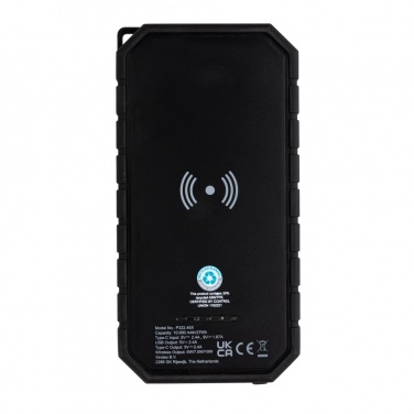 Logotrade promotional item picture of: RCS recycled plastic Solar powerbank with 10W Wireless