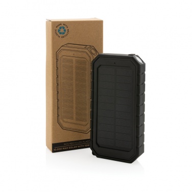 Logo trade corporate gift photo of: RCS recycled plastic Solar powerbank with 10W Wireless